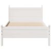vidaXL Estructura de cama sin colch&oacute;n madera maciza blanca 75x190 cm