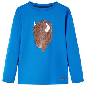 vidaXL Camiseta infantil de manga larga azul cobalto 116