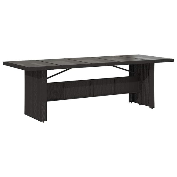 vidaXL Set de mesa y sillas de jard&iacute;n 9 pzas y cojines rat&aacute;n PE negro