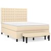 vidaXL Cama box spring con colch&oacute;n tela color crema 140x190 cm