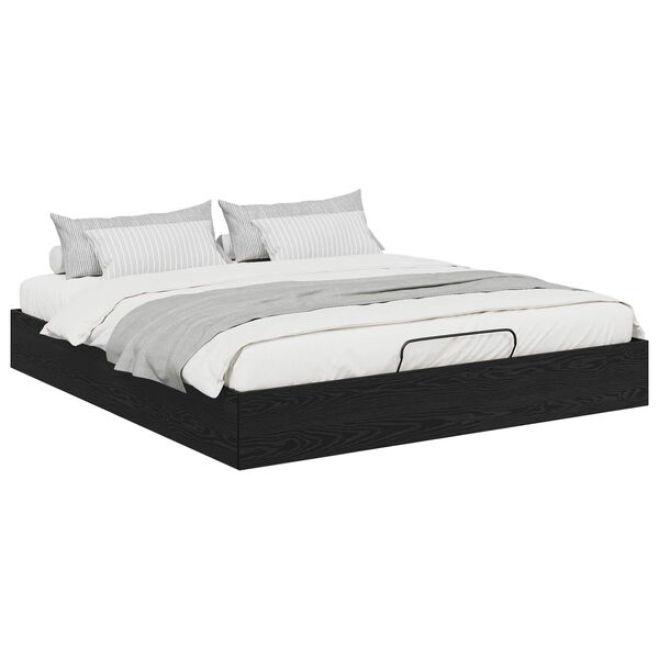 vidaXL Estructura de Cama Ottoman Roble Negro 203 x 160 x 25 cm