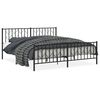 vidaXL Estructura cama sin colch&oacute;n con estribo metal negro 183x213 cm