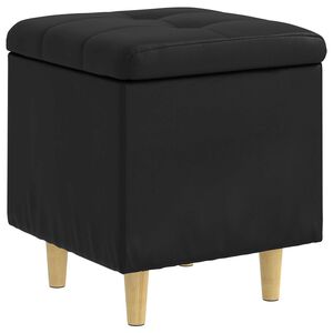 vidaXL Otomano de almacenamiento Negro 40 x 40 x 45 cm Cuero sint&eacute;tico