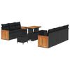 vidaXL Conjunto de sof&aacute;s de jard&iacute;n 10 uds. 9-N&uacute;mero de plazas Negro