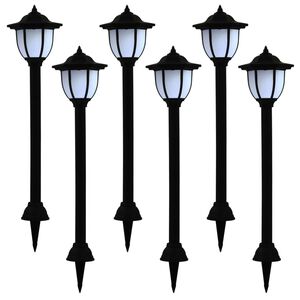 vidaXL L&aacute;mparas solares de exterior negras LED 6 uds