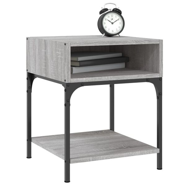 vidaXL Mesita de noche 2 uds madera ingenier&iacute;a gris Sonoma 40x41x50 cm