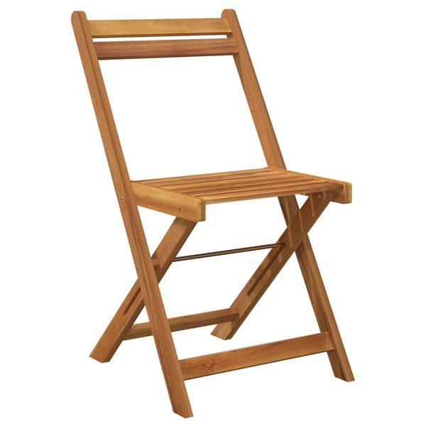 vidaXL Muebles cafeter&iacute;a plegables 3 pzas madera maciza acacia