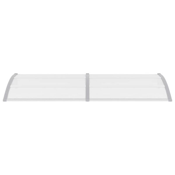 vidaXL Marquesina para puerta PC gris y transparente 240x75 cm