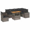 vidaXL Set de sof&aacute;s de jard&iacute;n 7 pzas con cojines rat&aacute;n sint&eacute;tico gris