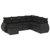 vidaXL Set de comedor de jard&iacute;n 7 pzas y cojines rat&aacute;n sint&eacute;tico negro