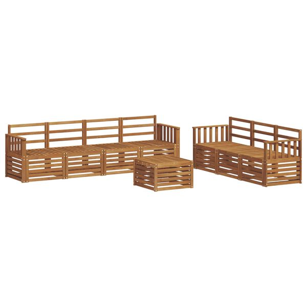 vidaXL Juegos de sof&aacute;s 8 pcs Natural Madera de Acacia S&oacute;lida