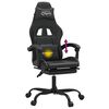vidaXL Silla gaming giratoria y reposapi&eacute;s cuero sint&eacute;tico negro