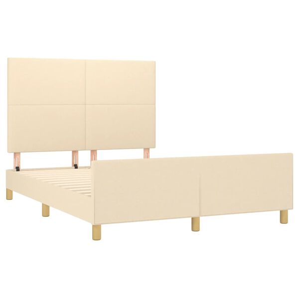 vidaXL Cama sin colch&oacute;n tela color crema 140x190 cm