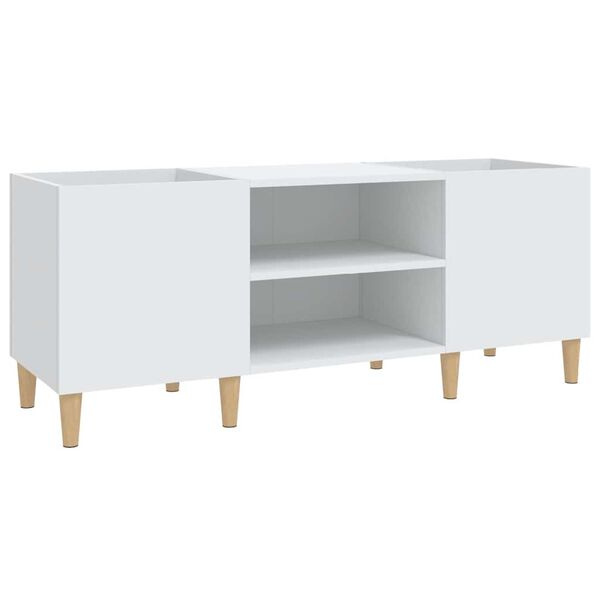 vidaXL Mueble para discos de madera de ingenier&iacute;a blanco 121x38x48 cm