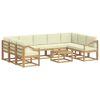 vidaXL Conjunto de sof&aacute;s de exterior 10 uds. 9 plaza Blanco y Crema