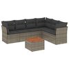 vidaXL Set de sof&aacute;s de jard&iacute;n 7 piezas con cojines rat&aacute;n PE gris