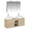 vidaXL Juego de muebles de ba&ntilde;o 4 pcs Roble Sonoma