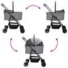 vidaXL Carrito Plegable para Mascotas Ajustable Gris 81 x 47 x 99 cm