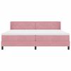 vidaXL Cama tipo Box Spring con colch&oacute;n Rosa 200 x 200 cm Terciopelo