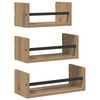 vidaXL Conjunto de estantes de pared 3 uds. Roble artisan 40x16x14cm