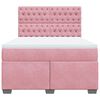 vidaXL Cama box spring con colch&oacute;n terciopelo rosa 140x190 cm