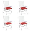 vidaXL Cojines de silla de jard&iacute;n 4 uds tela Oxford rojo 50x50x7 cm