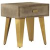 vidaXL Mesita de noche madera maciza mango hierro fundido 45x35x48 cm