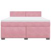 vidaXL Cama box spring con colch&oacute;n terciopelo rosa 180x200 cm