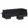 vidaXL Set de sof&aacute;s de jard&iacute;n 8 piezas y cojines rat&aacute;n sint&eacute;tico negro