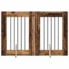 vidaXL Puerta de perro con soportes 2 pcs Madera envejecida 60 x 80 cm