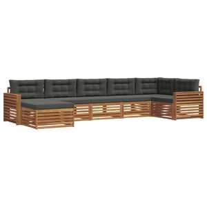 vidaXL Conjunto de sof&aacute;s de exterior 7 pcs Natural y Antracita