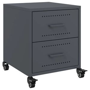 vidaXL Mesita de noche acero gris antracita 36x39x43,5 cm