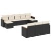 vidaXL Set de sof&aacute;s de jard&iacute;n 10 pzas cojines rat&aacute;n sint&eacute;tico negro