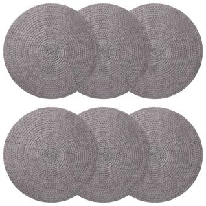 vidaXL Manteles de yute 6 pcs Gris &Oslash; 30 cm 100% Yute Tossa