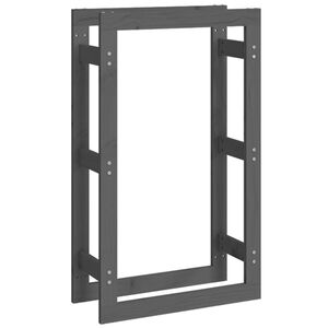 vidaXL Estante para leña madera maciza de pino gris 60x25x100 cm