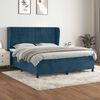 vidaXL Cama box spring con colch&oacute;n terciopelo azul oscuro 180x200 cm
