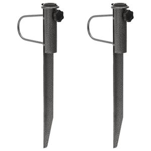 vidaXL Soportes de sombrilla con p&uacute;as 2 uds acero galvanizado 19x42 cm