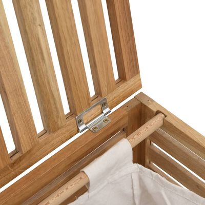 vidaXL Cesto para la ropa madera maciza de nogal 45x45x65 cm
