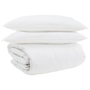 vidaXL Juego de Edred&oacute;n con almohada 3 uds. Pluma de pato