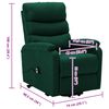 vidaXL Sill&oacute;n elevable tela verde oscuro