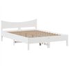 vidaXL Estructura de cama sin colch&oacute;n madera de pino blanca 150x200 cm