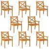 vidaXL Sillas de comedor de jard&iacute;n 8 uds madera maciza de acacia