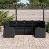vidaXL Conjunto de sofá de jardín 6 pcs Negro Rattan de Poliéster
