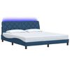 vidaXL Estructura de cama con LED sin colch&oacute;n tela azul 180x200 cm