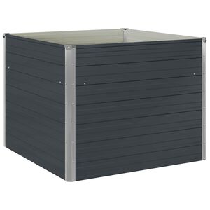vidaXL Jardinera elevada acero galvanizado gris antracita 100x100x77cm