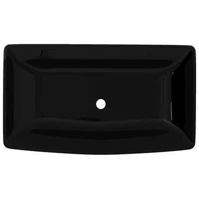 Lavabo de cerámica negro rectangular