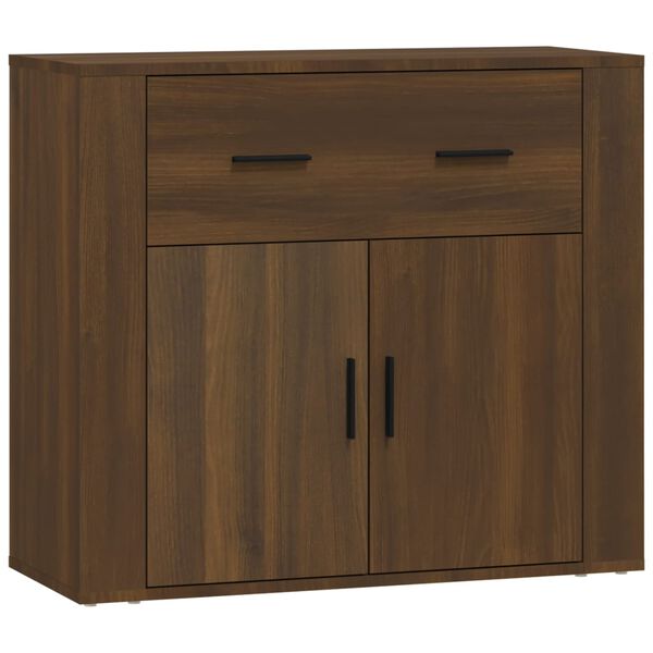 vidaXL Aparador de madera contrachapada marr&oacute;n roble 80x33x70 cm