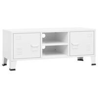 vidaXL Mueble de TV industrial metal blanco 105x35x42 cm