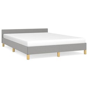 vidaXL Cama sin colch&oacute;n tela gris claro 140x200 cm