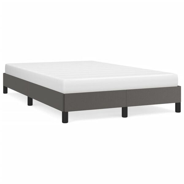 vidaXL Estructura de cama sin colch&oacute;n cuero sint&eacute;tico gris 120x200 cm